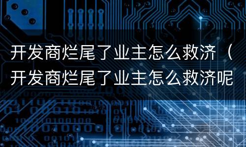 开发商烂尾了业主怎么救济（开发商烂尾了业主怎么救济呢）
