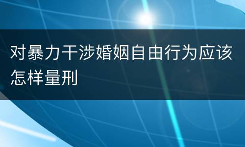 对暴力干涉婚姻自由行为应该怎样量刑