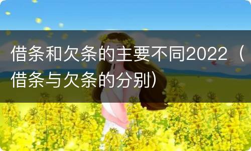 借条和欠条的主要不同2022（借条与欠条的分别）