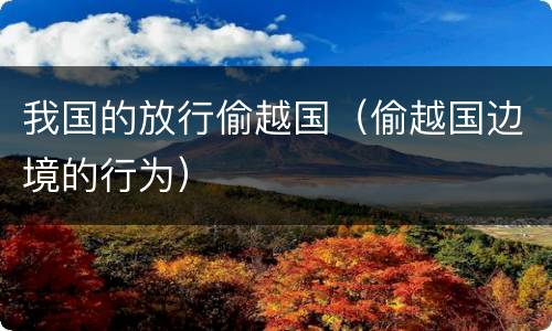 我国的放行偷越国（偷越国边境的行为）