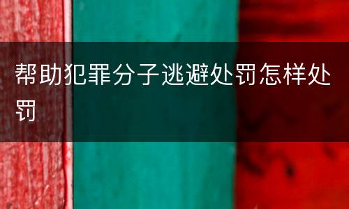 帮助犯罪分子逃避处罚怎样处罚