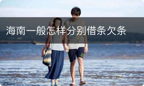 海南一般怎样分别借条欠条