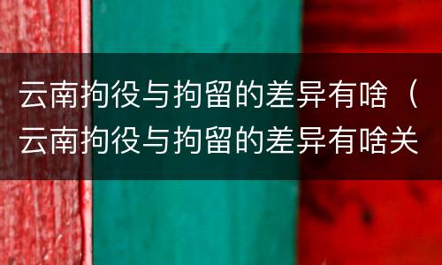 云南拘役与拘留的差异有啥（云南拘役与拘留的差异有啥关系）