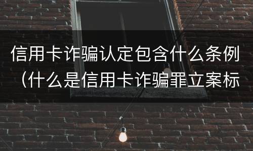 信用卡诈骗认定包含什么条例（什么是信用卡诈骗罪立案标准）