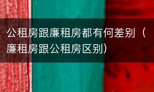 公租房跟廉租房都有何差别（廉租房跟公租房区别）