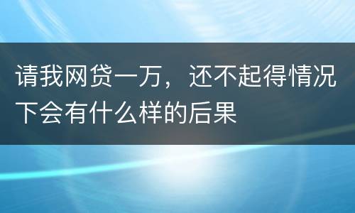 请我网贷一万，还不起得情况下会有什么样的后果