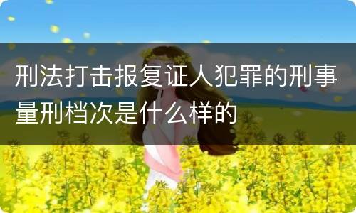 刑法打击报复证人犯罪的刑事量刑档次是什么样的