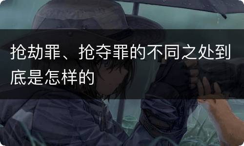 抢劫罪、抢夺罪的不同之处到底是怎样的