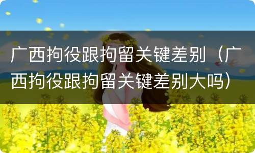 广西拘役跟拘留关键差别（广西拘役跟拘留关键差别大吗）