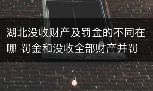 湖北没收财产及罚金的不同在哪 罚金和没收全部财产并罚