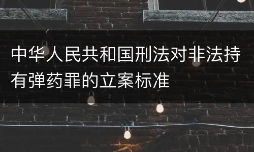 中华人民共和国刑法对非法持有弹药罪的立案标准