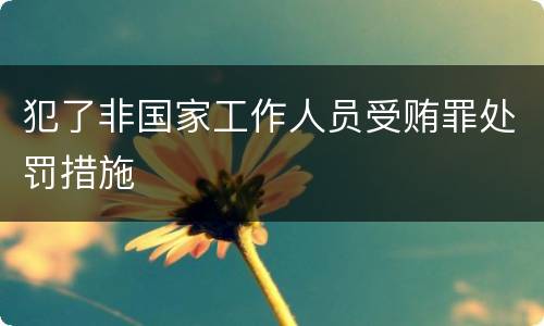 犯了非国家工作人员受贿罪处罚措施
