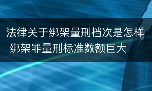 法律关于绑架量刑档次是怎样 绑架罪量刑标准数额巨大
