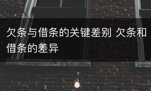 欠条与借条的关键差别 欠条和借条的差异