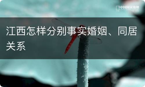 江西怎样分别事实婚姻、同居关系