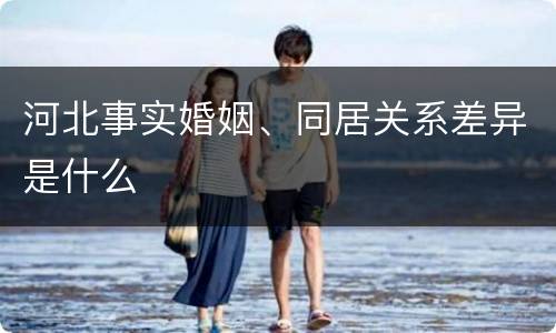 河北事实婚姻、同居关系差异是什么