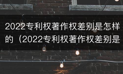 2022专利权著作权差别是怎样的（2022专利权著作权差别是怎样的呢）