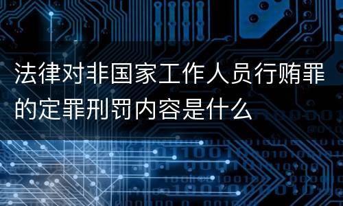 法律对非国家工作人员行贿罪的定罪刑罚内容是什么