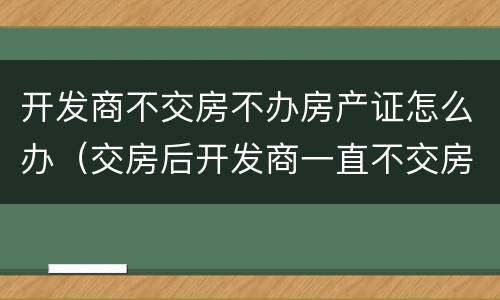 开发商不交房不办房产证怎么办（交房后开发商一直不交房产证怎么办）
