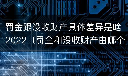罚金跟没收财产具体差异是啥2022（罚金和没收财产由哪个机关执行）