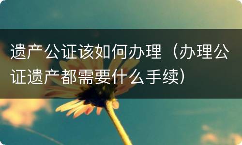 遗产公证该如何办理（办理公证遗产都需要什么手续）