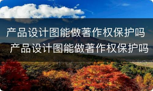 产品设计图能做著作权保护吗 产品设计图能做著作权保护吗为什么
