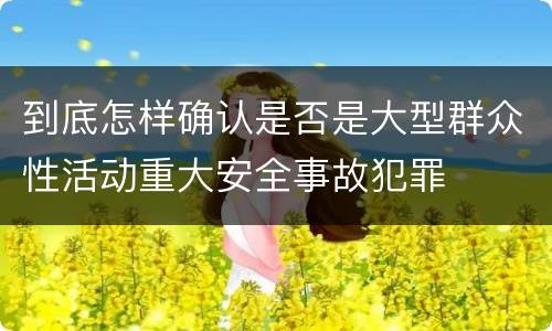 到底怎样确认是否是大型群众性活动重大安全事故犯罪
