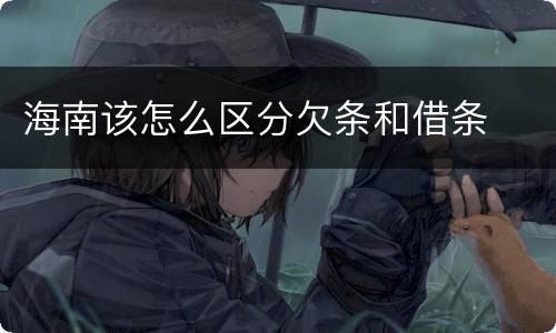 海南该怎么区分欠条和借条