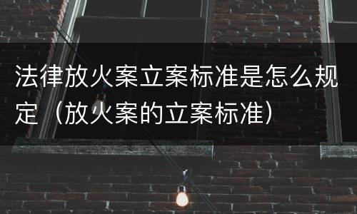 法律放火案立案标准是怎么规定（放火案的立案标准）