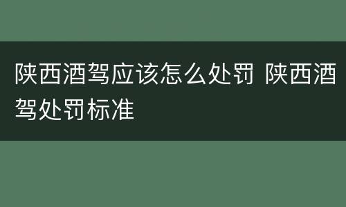 陕西酒驾应该怎么处罚 陕西酒驾处罚标准