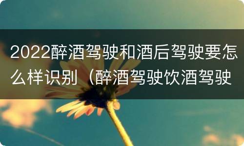 2022醉酒驾驶和酒后驾驶要怎么样识别（醉酒驾驶饮酒驾驶怎么区别）