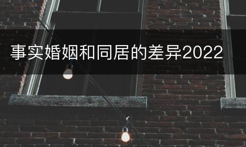 事实婚姻和同居的差异2022