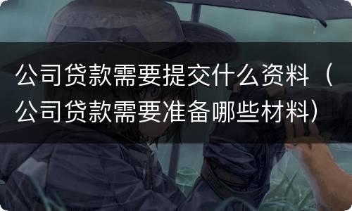公司贷款需要提交什么资料（公司贷款需要准备哪些材料）