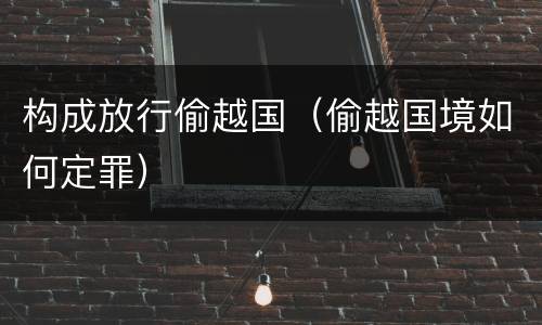 构成放行偷越国（偷越国境如何定罪）