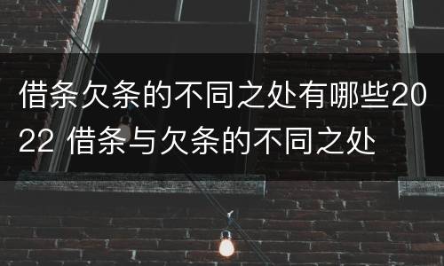 借条欠条的不同之处有哪些2022 借条与欠条的不同之处