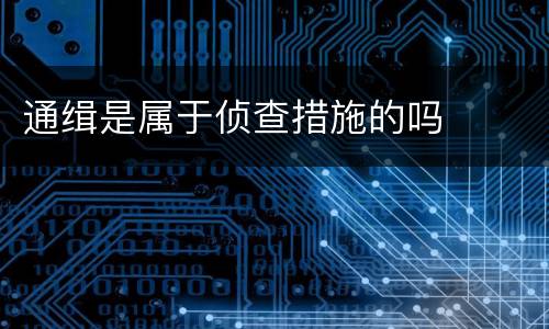 通缉是属于侦查措施的吗