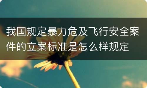 我国规定暴力危及飞行安全案件的立案标准是怎么样规定