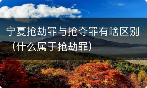 宁夏抢劫罪与抢夺罪有啥区别（什么属于抢劫罪）