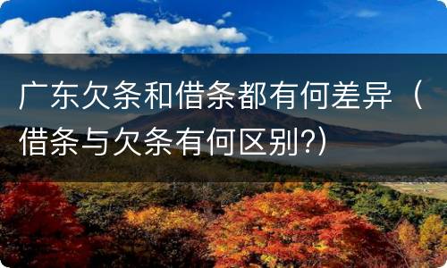 广东欠条和借条都有何差异（借条与欠条有何区别?）