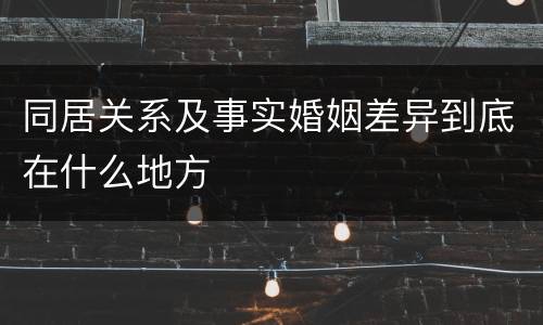 同居关系及事实婚姻差异到底在什么地方