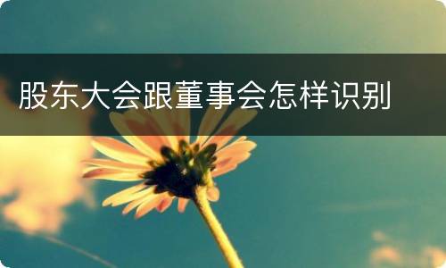 股东大会跟董事会怎样识别