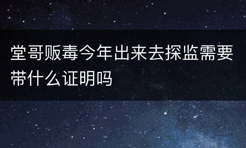 堂哥贩毒今年出来去探监需要带什么证明吗
