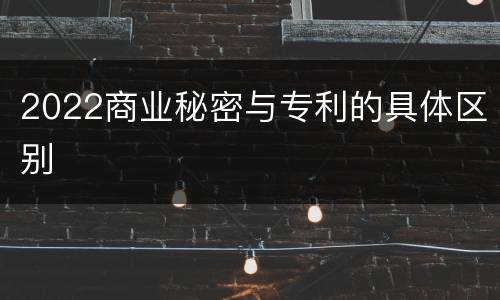 2022商业秘密与专利的具体区别