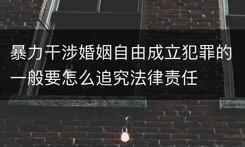 暴力干涉婚姻自由成立犯罪的一般要怎么追究法律责任