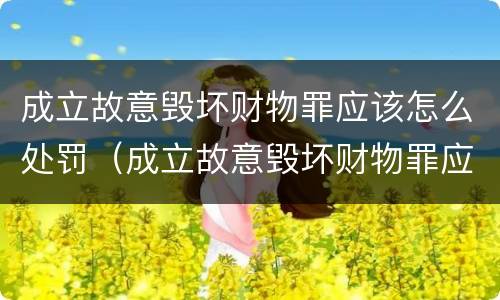 成立故意毁坏财物罪应该怎么处罚（成立故意毁坏财物罪应该怎么处罚他）