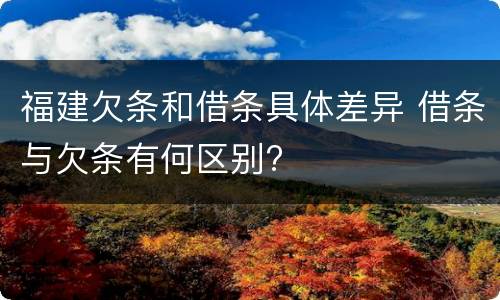 福建欠条和借条具体差异 借条与欠条有何区别?