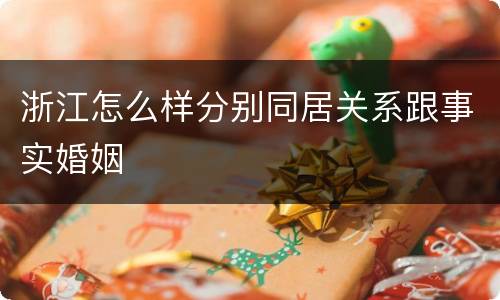 浙江怎么样分别同居关系跟事实婚姻