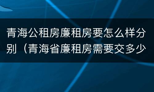 青海公租房廉租房要怎么样分别（青海省廉租房需要交多少钱）