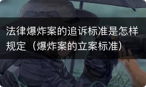 法律爆炸案的追诉标准是怎样规定（爆炸案的立案标准）