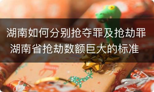 湖南如何分别抢夺罪及抢劫罪 湖南省抢劫数额巨大的标准